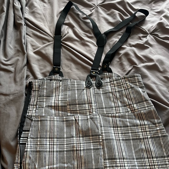 Black & white wiggle skirt with suspenders from Unique Vintage, women’s size L. - Picture 3 of 4